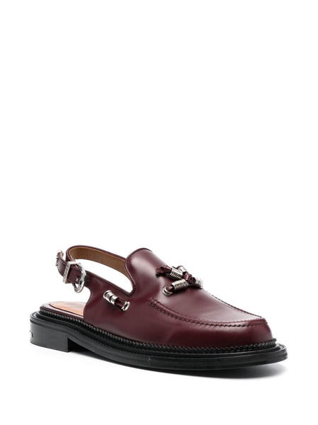 sling-back leather loafers