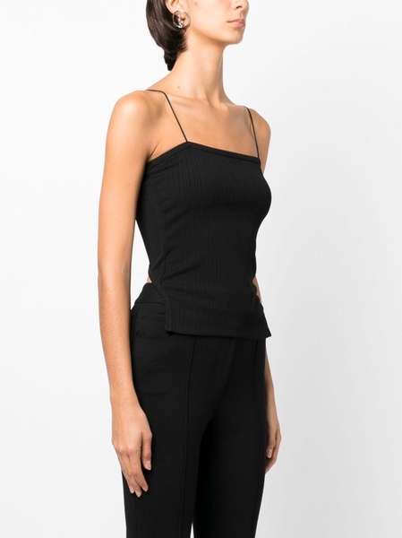 spaghetti-strap ribbed top