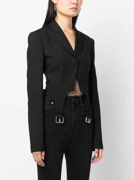 buckle-detail cropped blazer