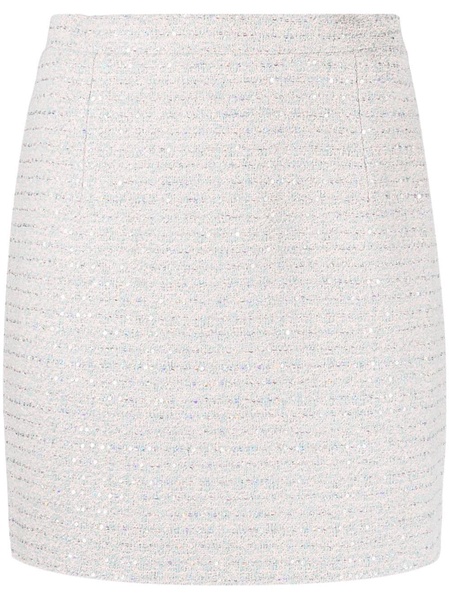 sequin-embellished tweed miniskirt