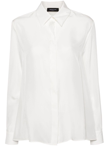 long-sleeve silk shirt