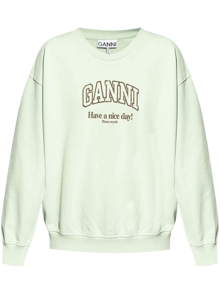 Organic cotton crew neck sweatshirt with logo