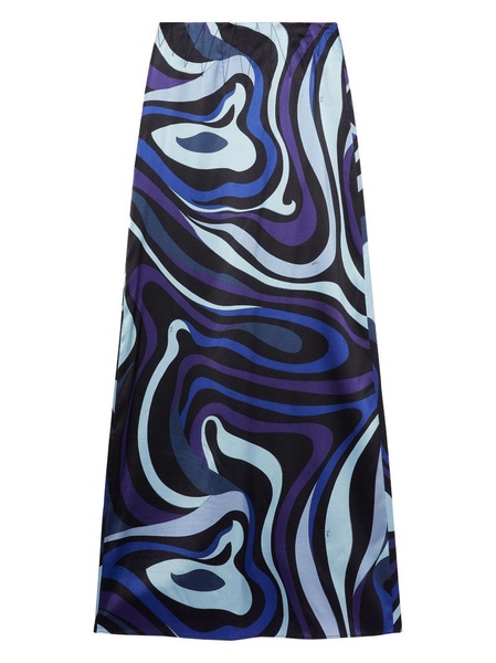 Marmo-print maxi skirt