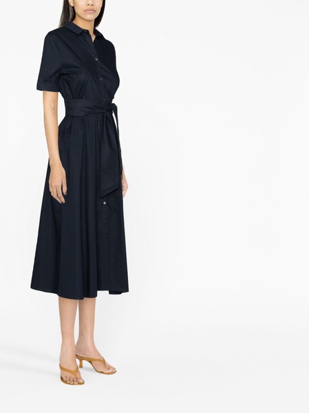 tied-waist poplin shirtdress 