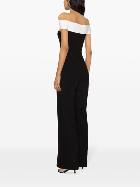 off-shoulder flared jumpsuit