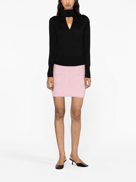 long-sleeve cut-out wool top