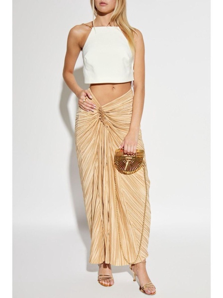 draped-detailed midi skirt