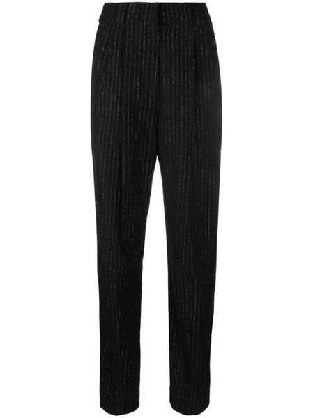 pinstripe wool trousers