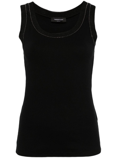 studed scoop-neck tank top