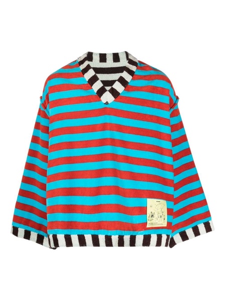 stripe-print long-sleeved top