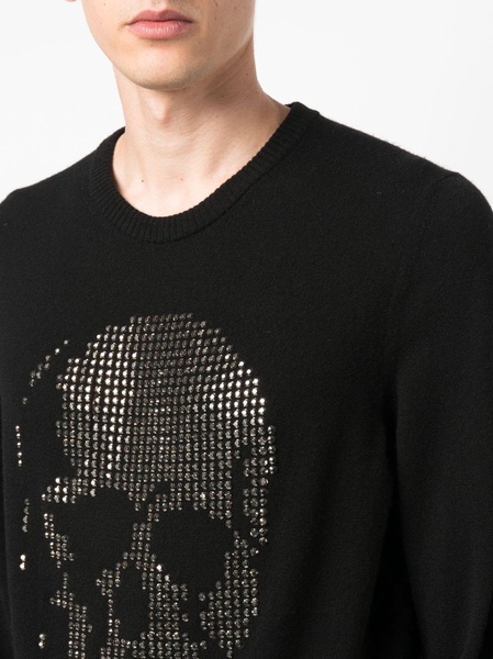 skull-appliqué cashmere sweatshirt