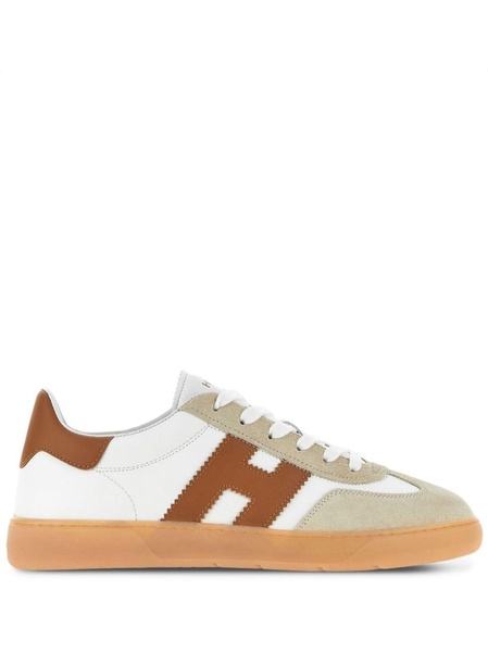 Cool panelled leather sneakers