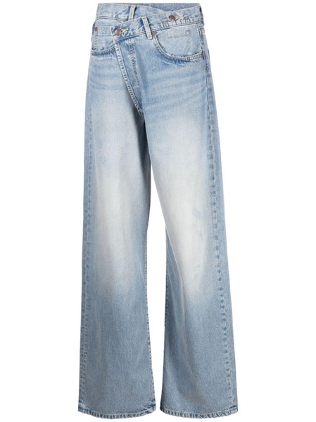 crossover wide-leg jeans