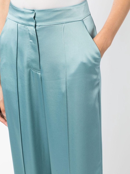 Kyra satin-finish straight-leg trousers