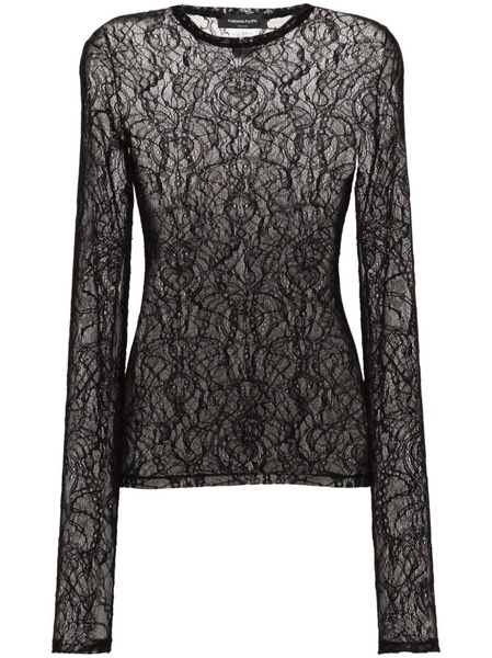 semi-sheer lace blouse