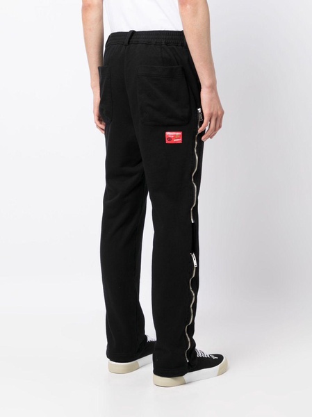 logo-patch straight-leg trousers