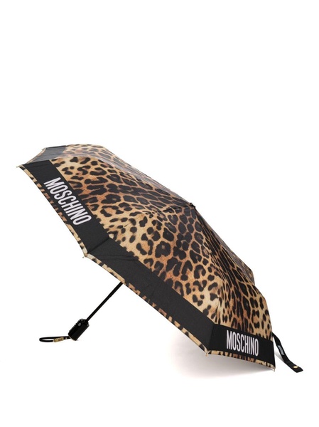 cheetah-print compact umbrella