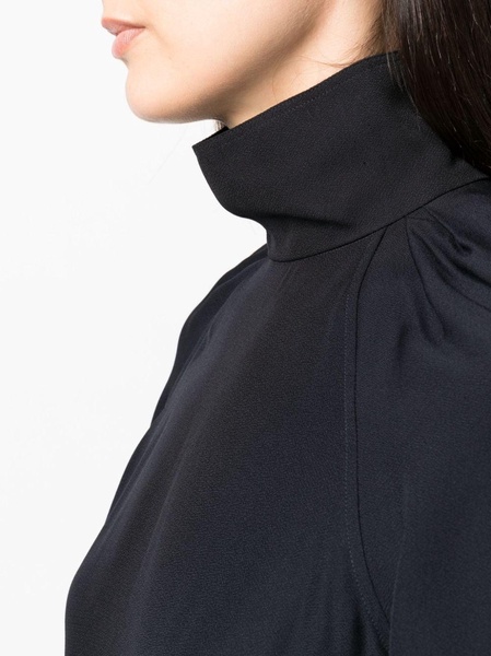 high-neck long-sleeve blouse 