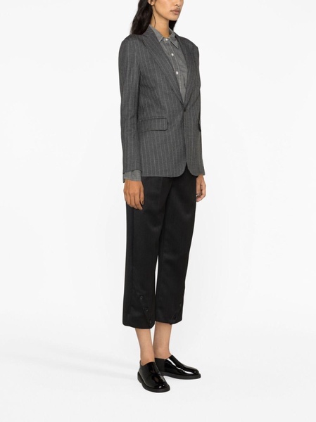 pinstripe-pattern single-breast blazer