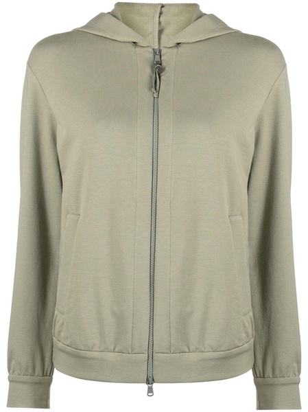 zip-up cotton hoodie 