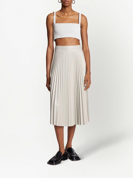 faux-leather pleated skirt