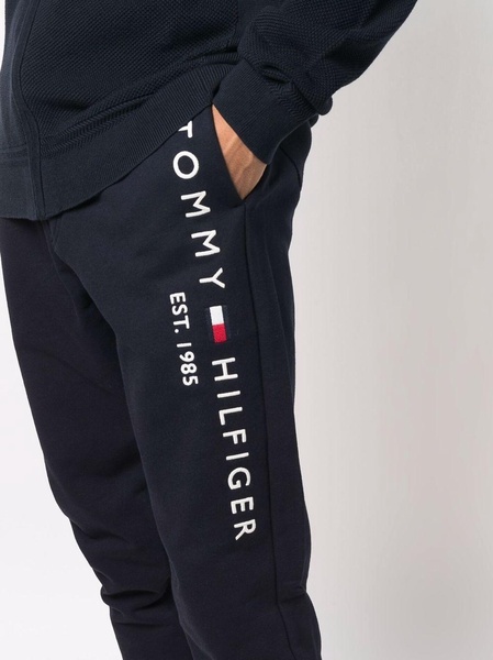 logo-embroidered drawstring cotton track pants