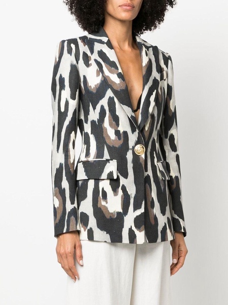 animal-print tailored blazer