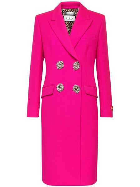 crystal-embellished wool coat