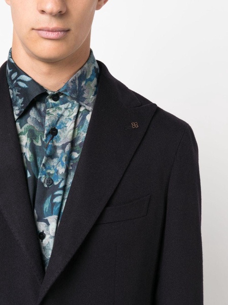 single-breasted virgin wool-blend blazer