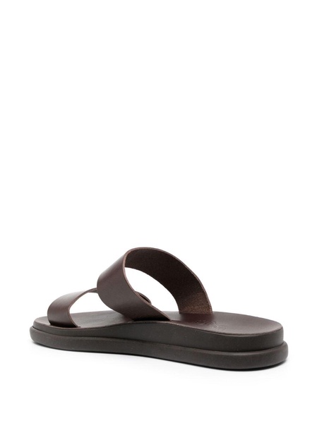 Nicos leather slides 