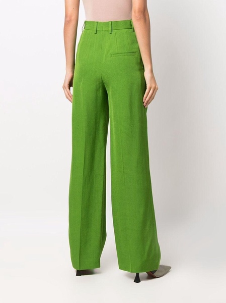 high-waisted flared trousers 