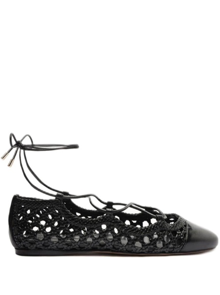 Ballerina Tresse woven leather lace-up ballerina shoes