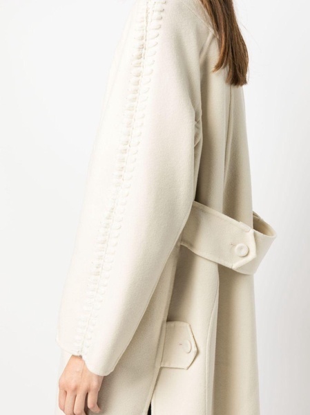 belted mohair-blend trench coat