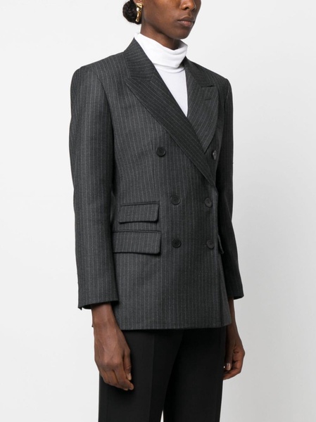 pinstripe double-breasted blazer