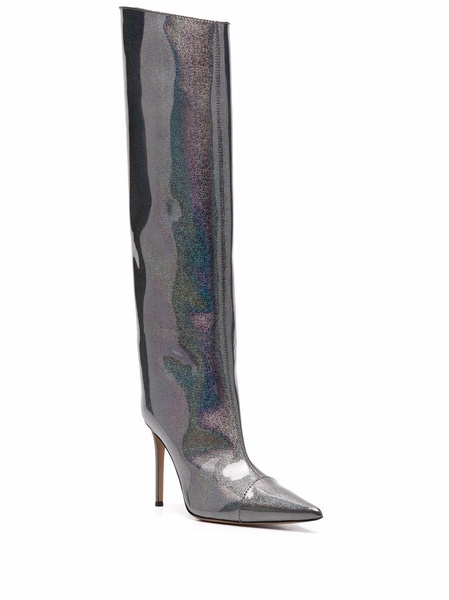 iridescent-effect high boots