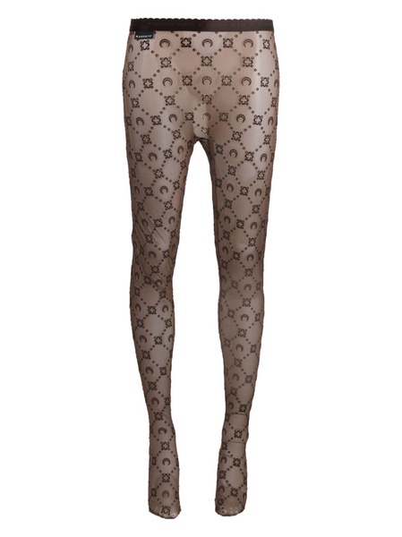 Brown Regenerated Moonogram Mesh Tights