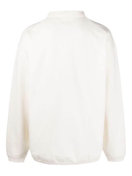 cotton-blend short-button sweatshirt 