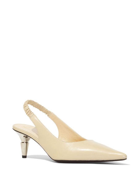 Spike slingback leather pumps