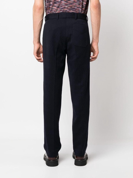 straight-leg wool-blend trousers