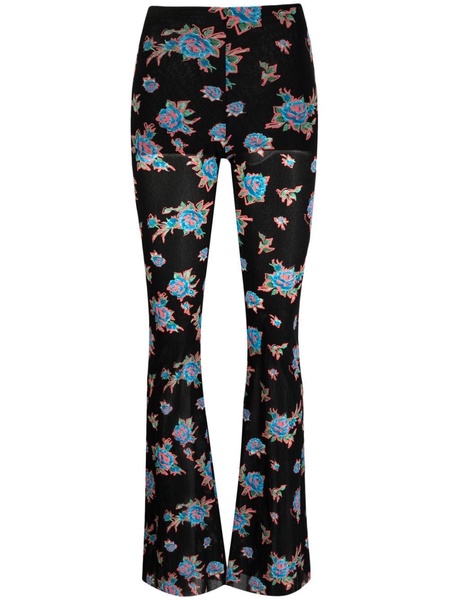 floral-print flared leggings