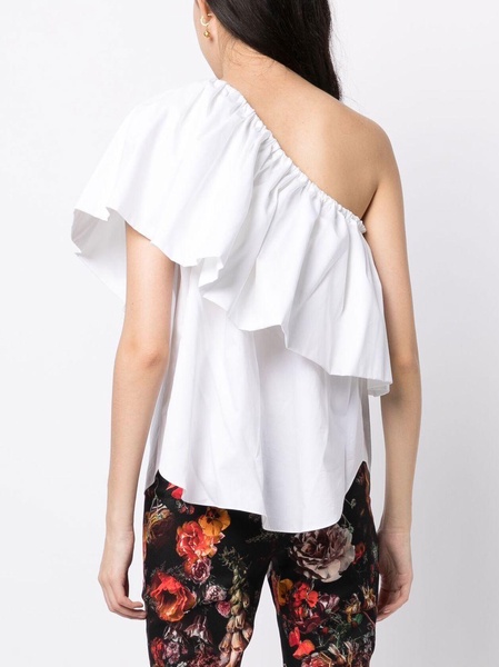 one-shoulder ruffled top 