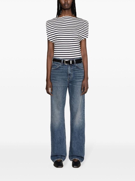 high-rise straight-leg jeans