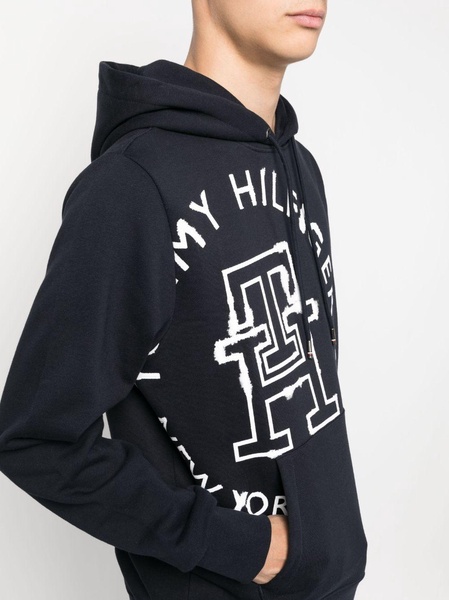 logo-print cotton hoodie