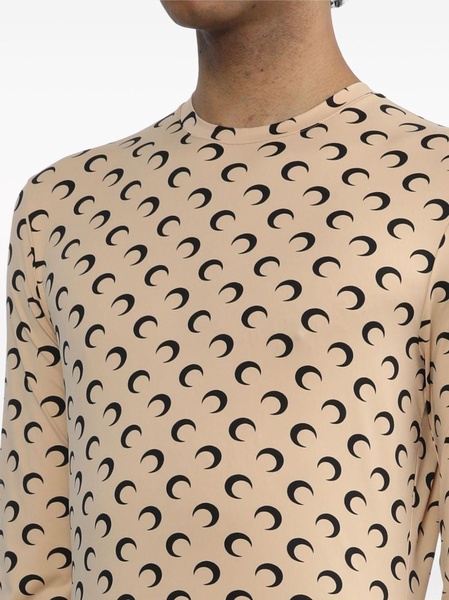 Regenerated moon-print long-sleeve T-shirt 