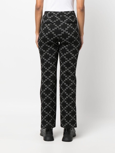 monogram-jacquard cropped trousers