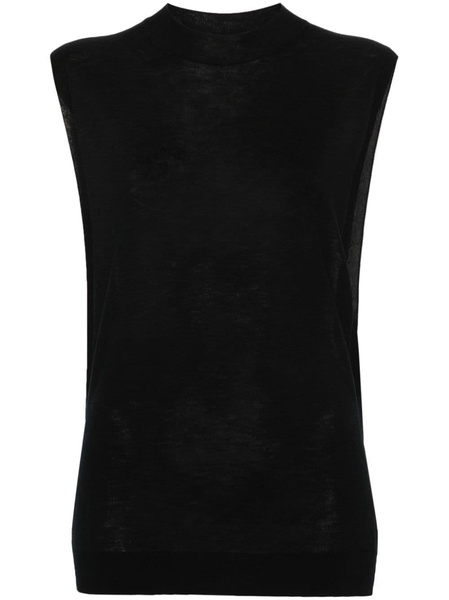 sleeveless wool-silk top