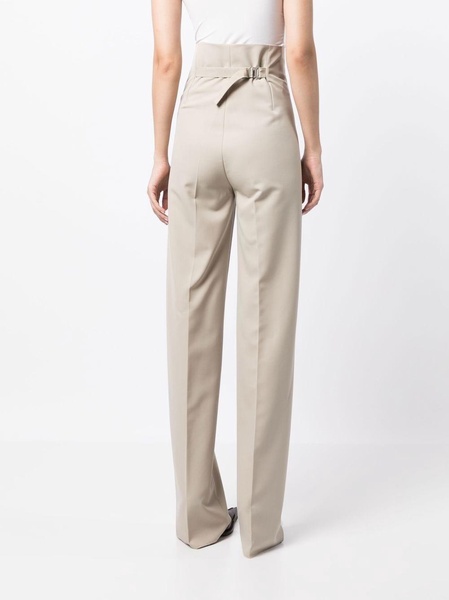 high-waisted wool trousers