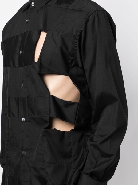 panelled cut-out cotton shirt