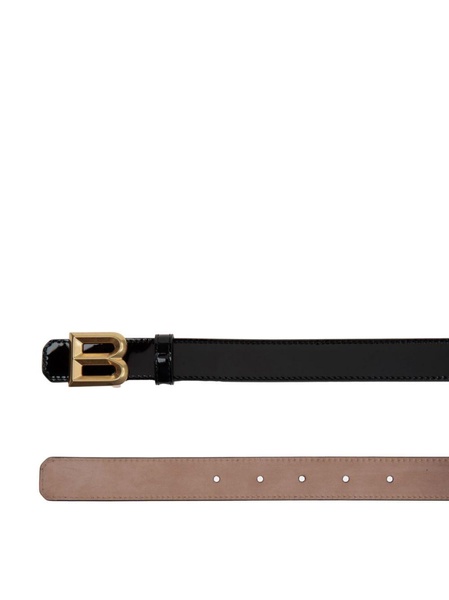 logo-buckle leather belt