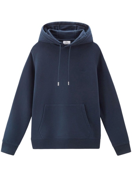 logo-embroidered cotton hoodie